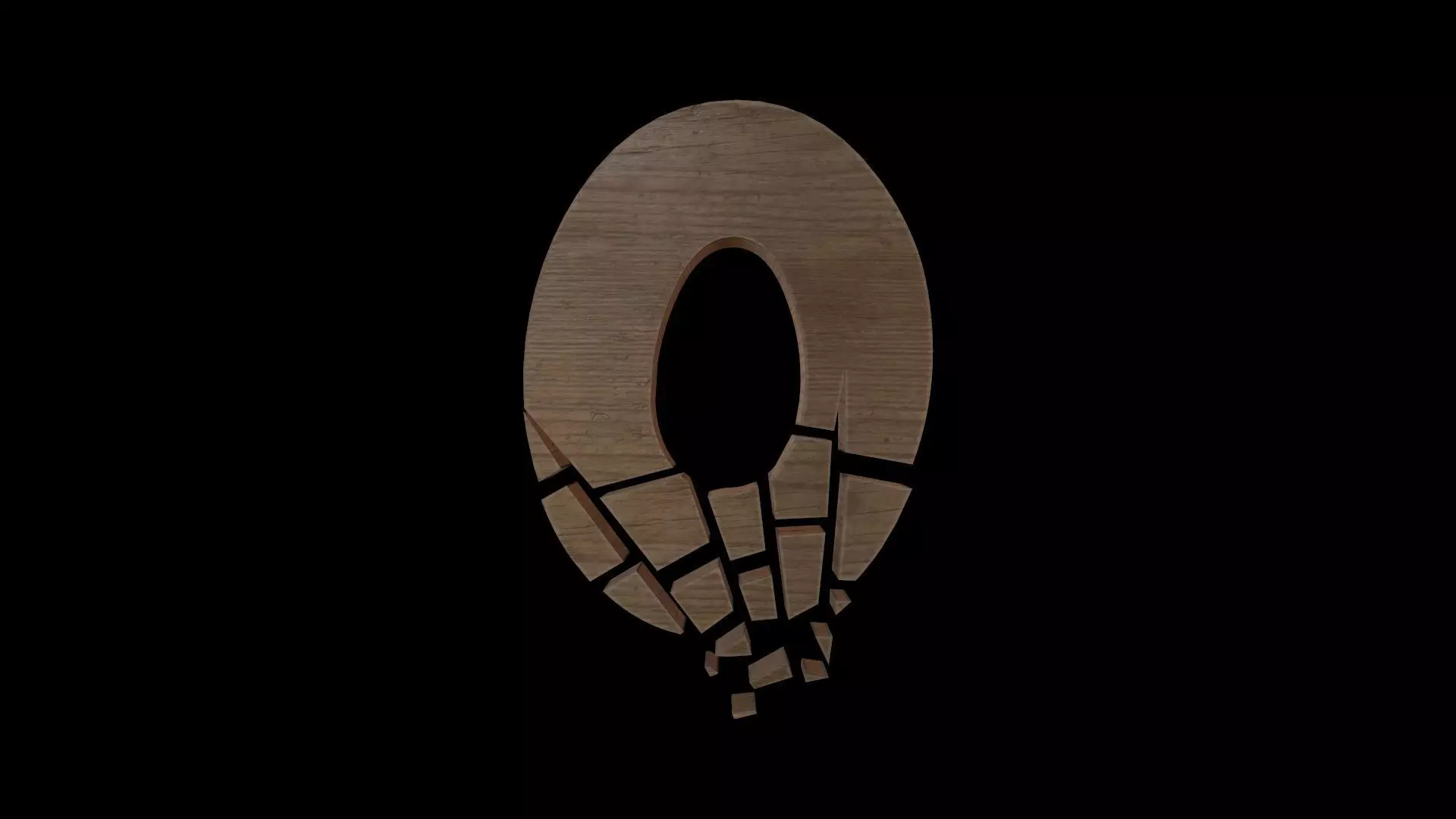 FONT-087 Letter O Low-poly 3D model_0