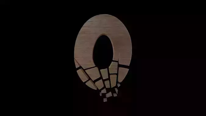 FONT-087 Letter O Low-poly 3D model