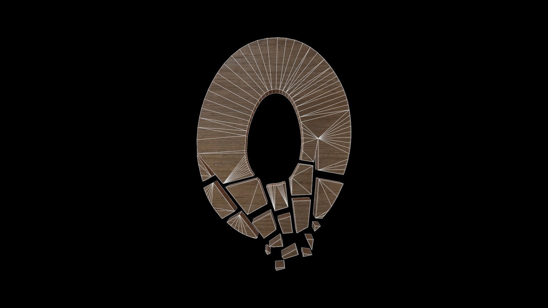 FONT-087 Letter O Low-poly 3D model_2