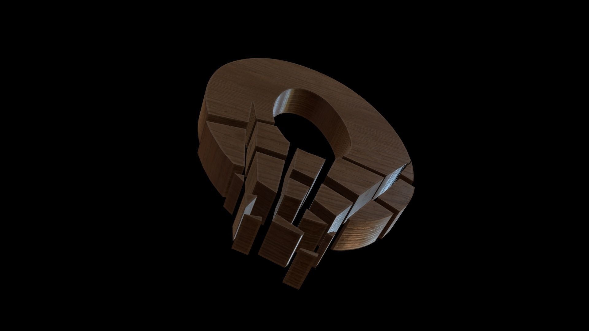 FONT-087 Letter O Low-poly 3D model_4