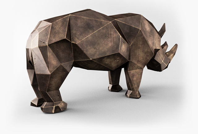 RHINO model made of polygons 3D model_2