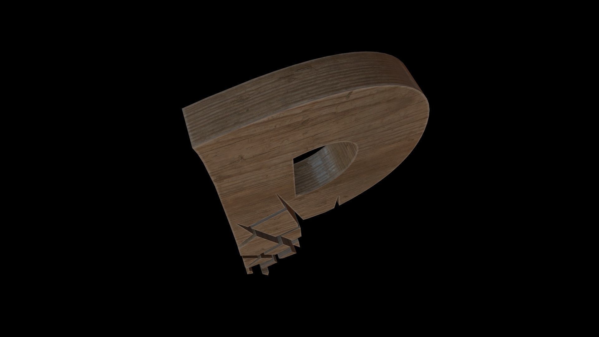 FONT-088 Letter P Low-poly 3D model_4