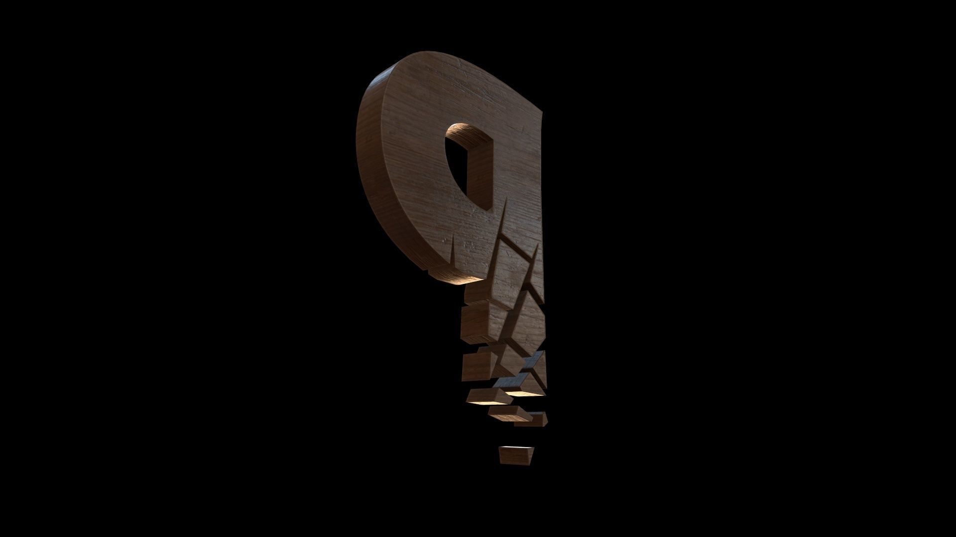 FONT-088 Letter P Low-poly 3D model_5