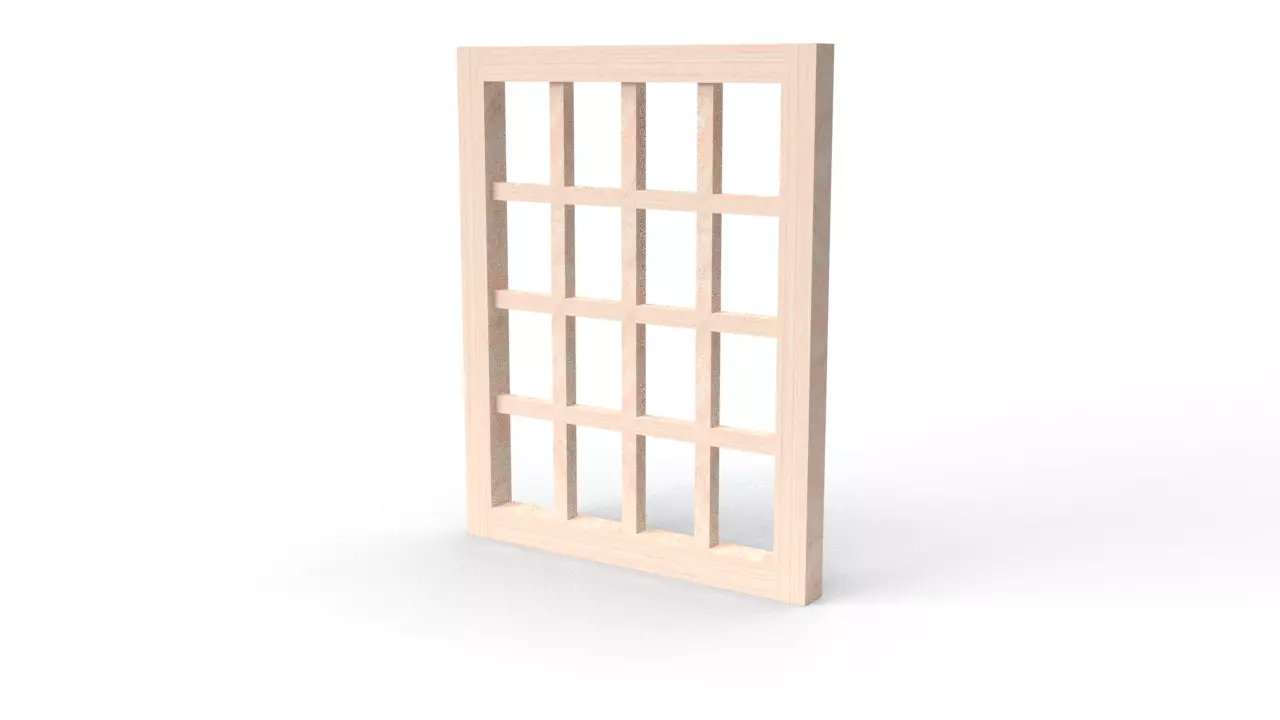 Cross Hatch Window With Doors Free 3D model
