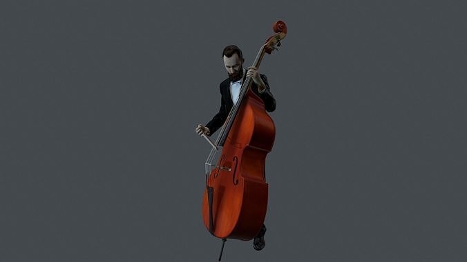Violonista cello player 3D model