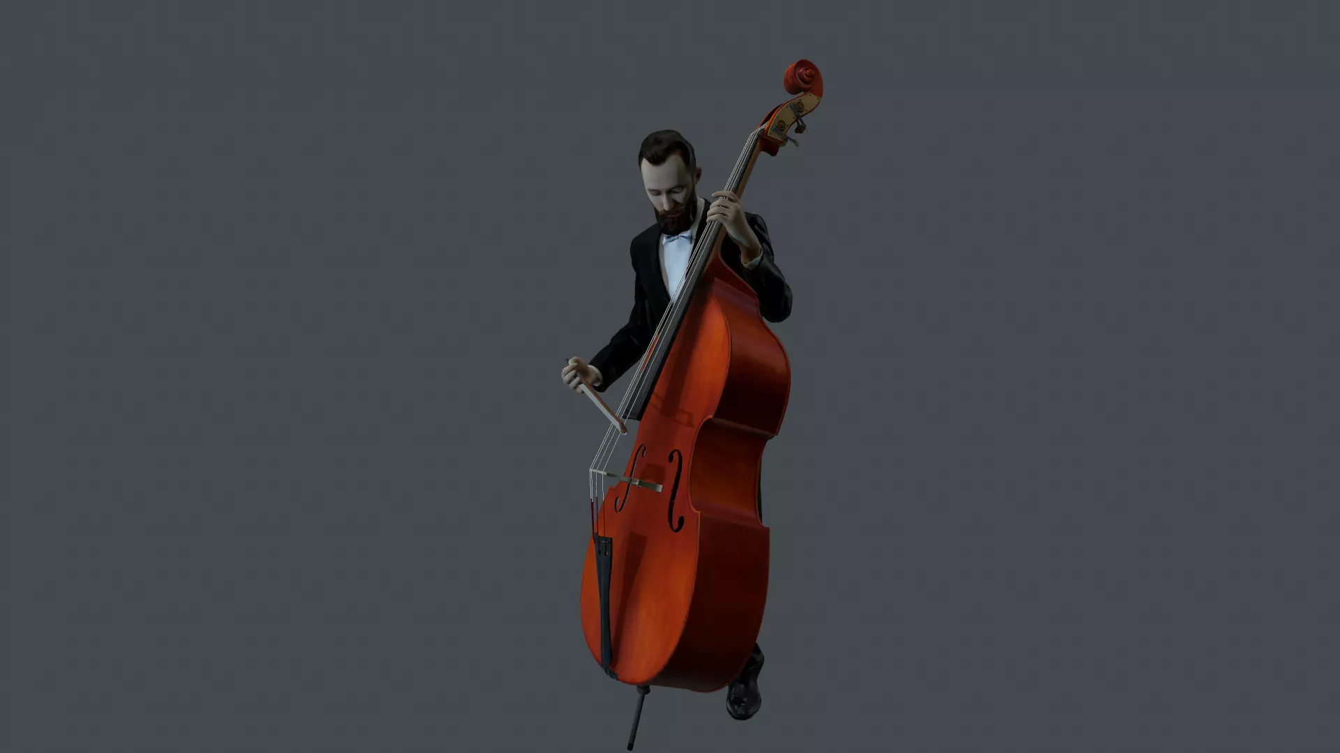 Violonista cello player 3D model_0