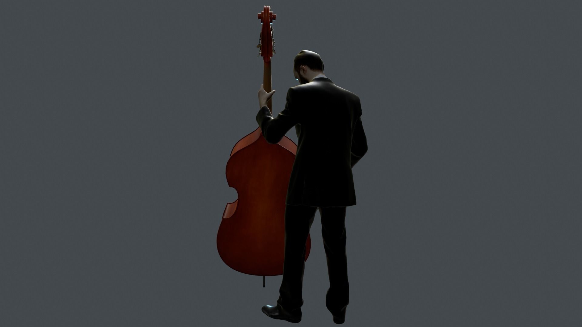 Violonista cello player 3D model_2