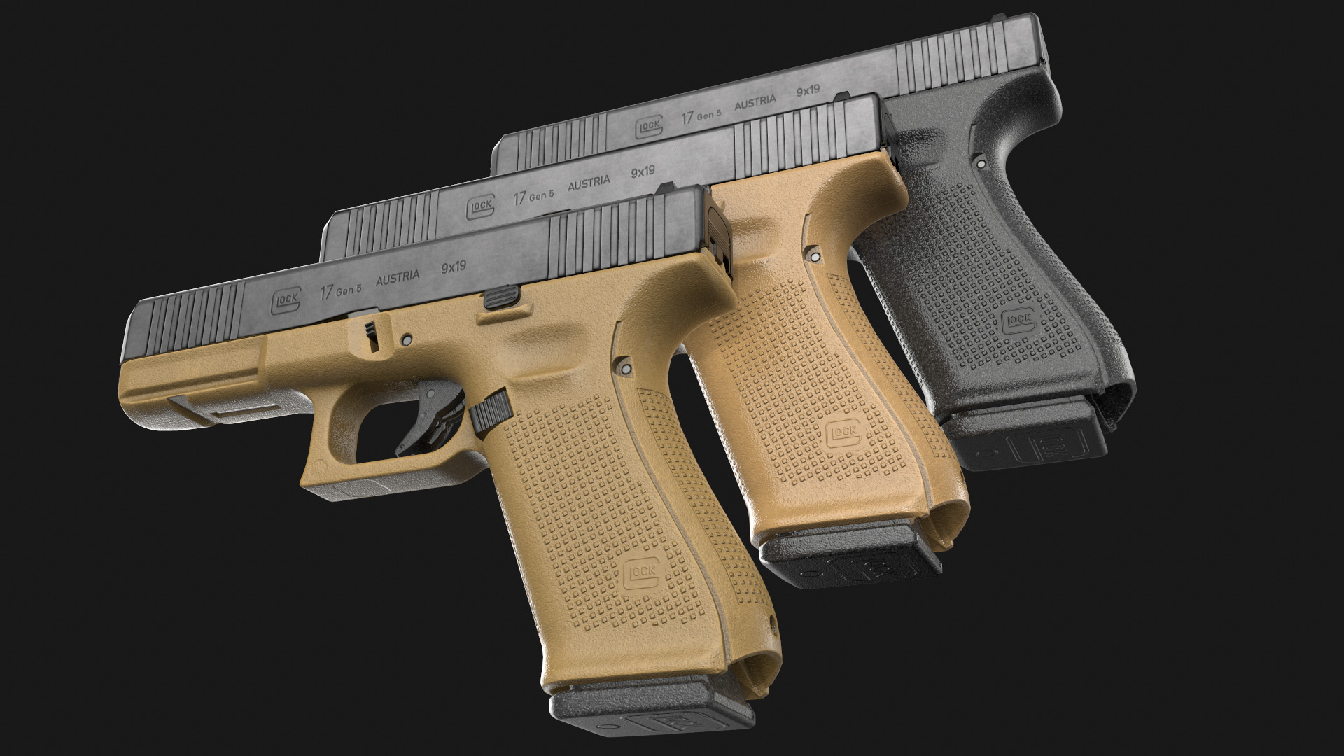 Glock 17 Gen 5 Game Ready Low-poly 3D model_6