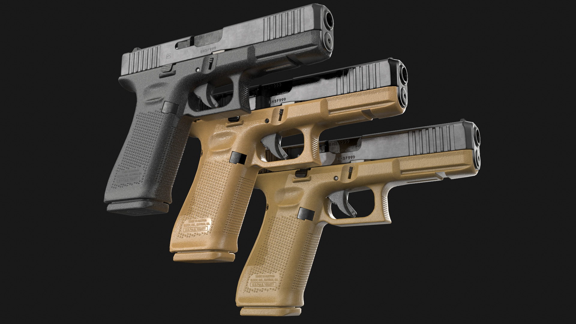 Glock 17 Gen 5 Game Ready Low-poly 3D model_4