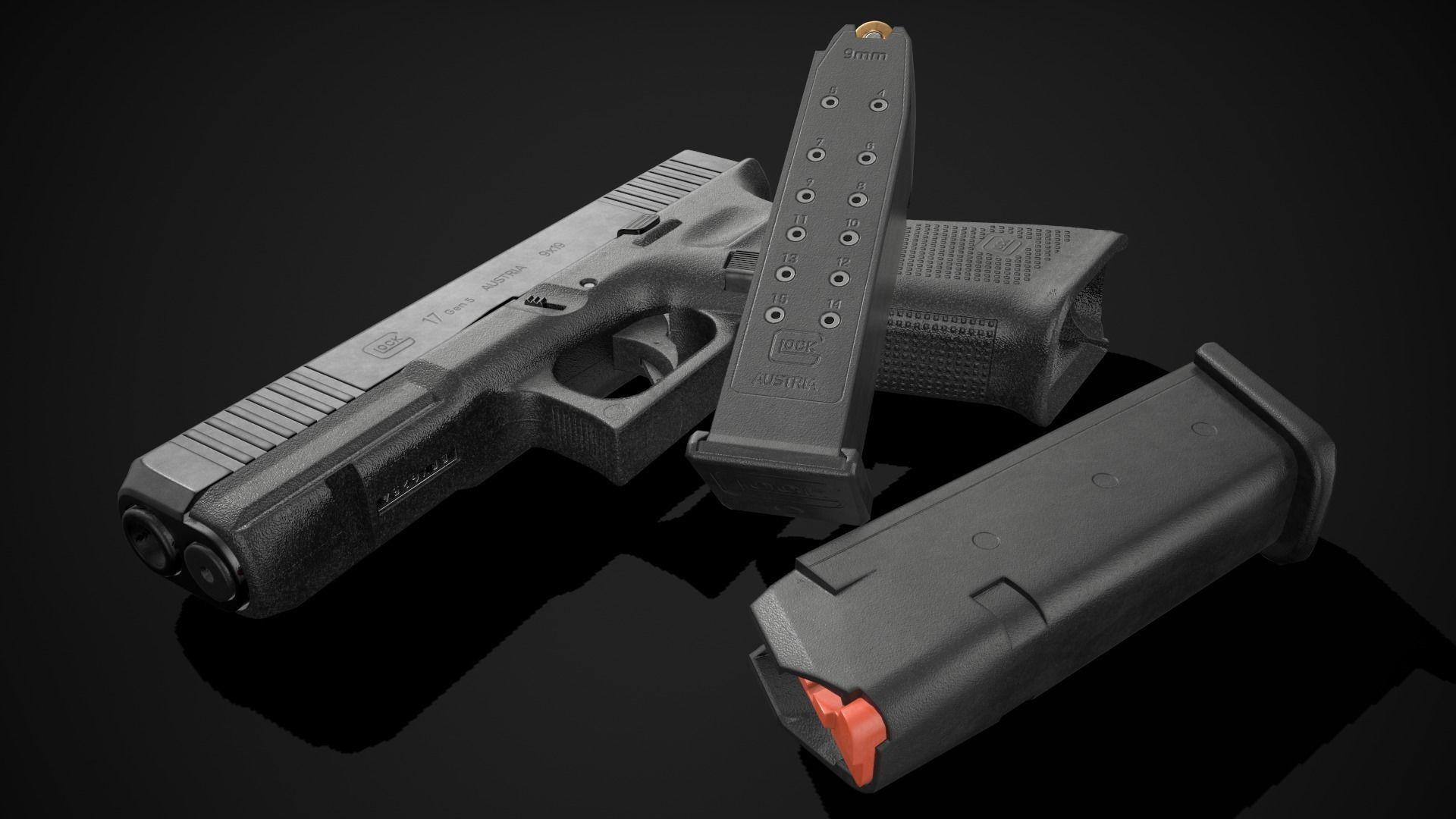 Glock 17 Gen 5 Game Ready Low-poly 3D model_15