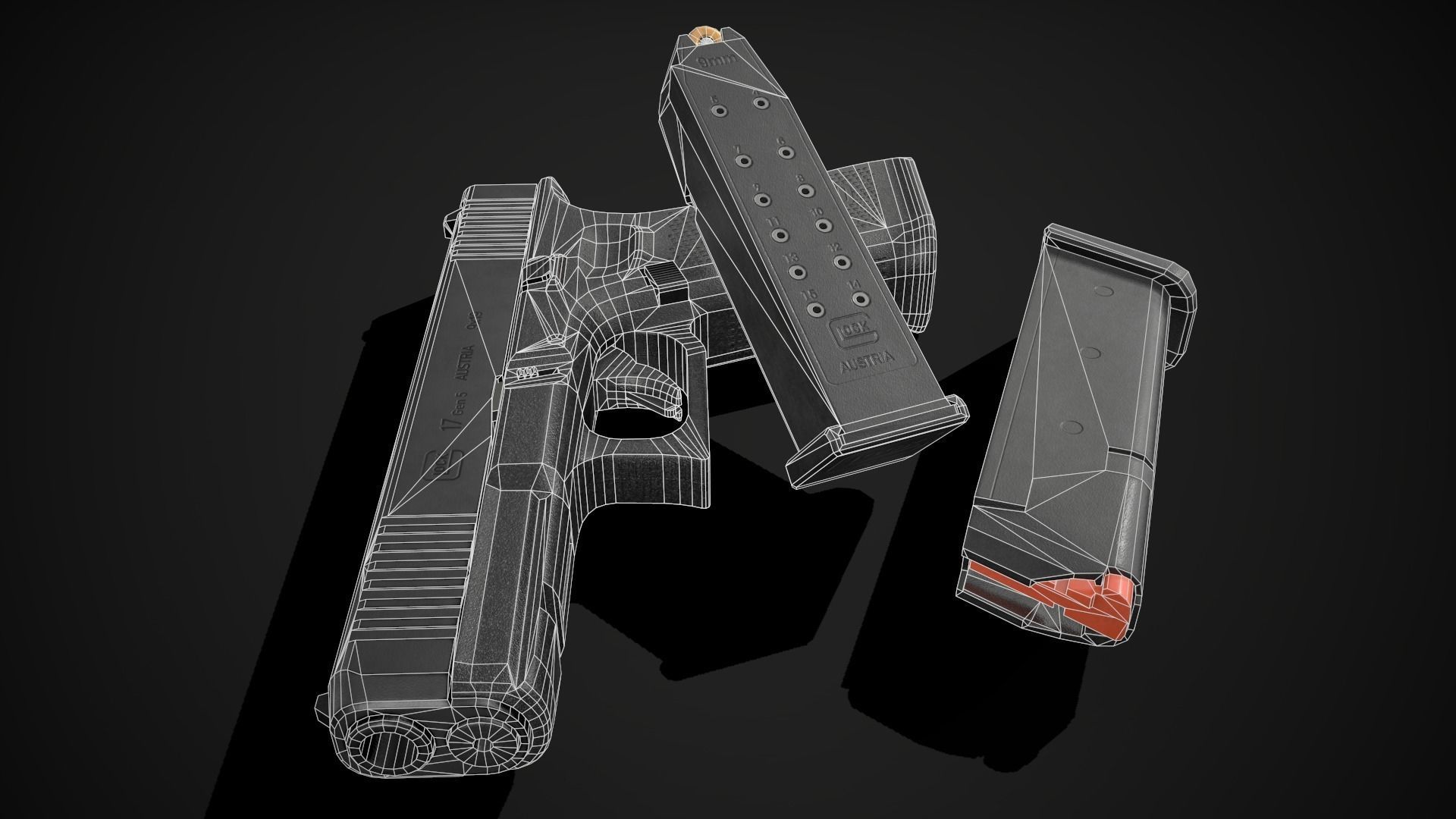 Glock 17 Gen 5 Game Ready Low-poly 3D model_16
