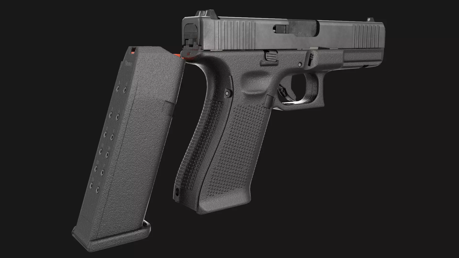 Glock 17 Gen 5 Game Ready Low-poly 3D model_8