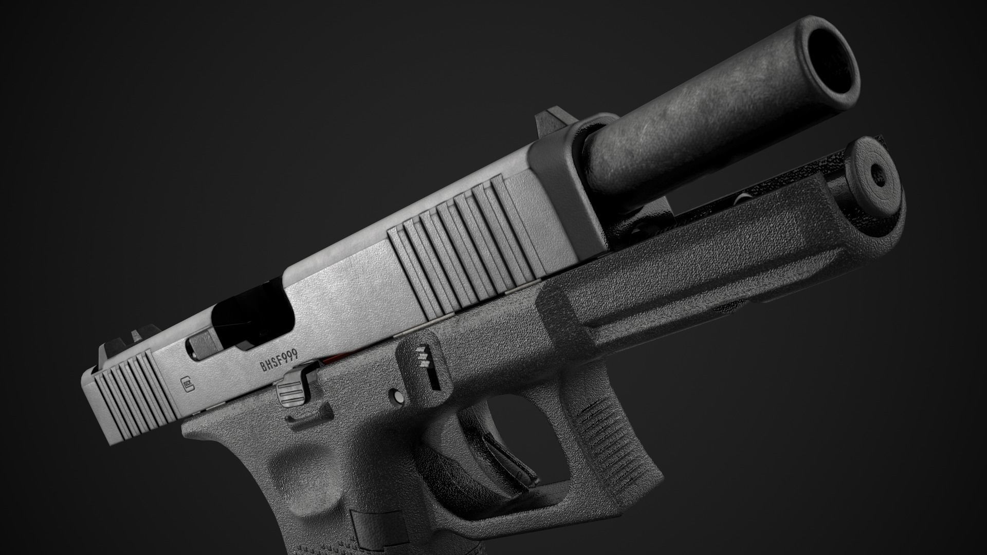 Glock 17 Gen 5 Game Ready Low-poly 3D model_14