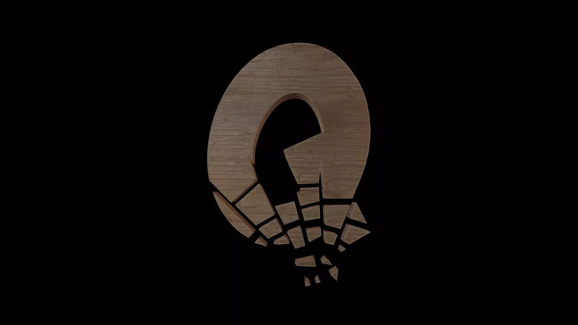 FONT-089 Letter Q Low-poly 3D model_0