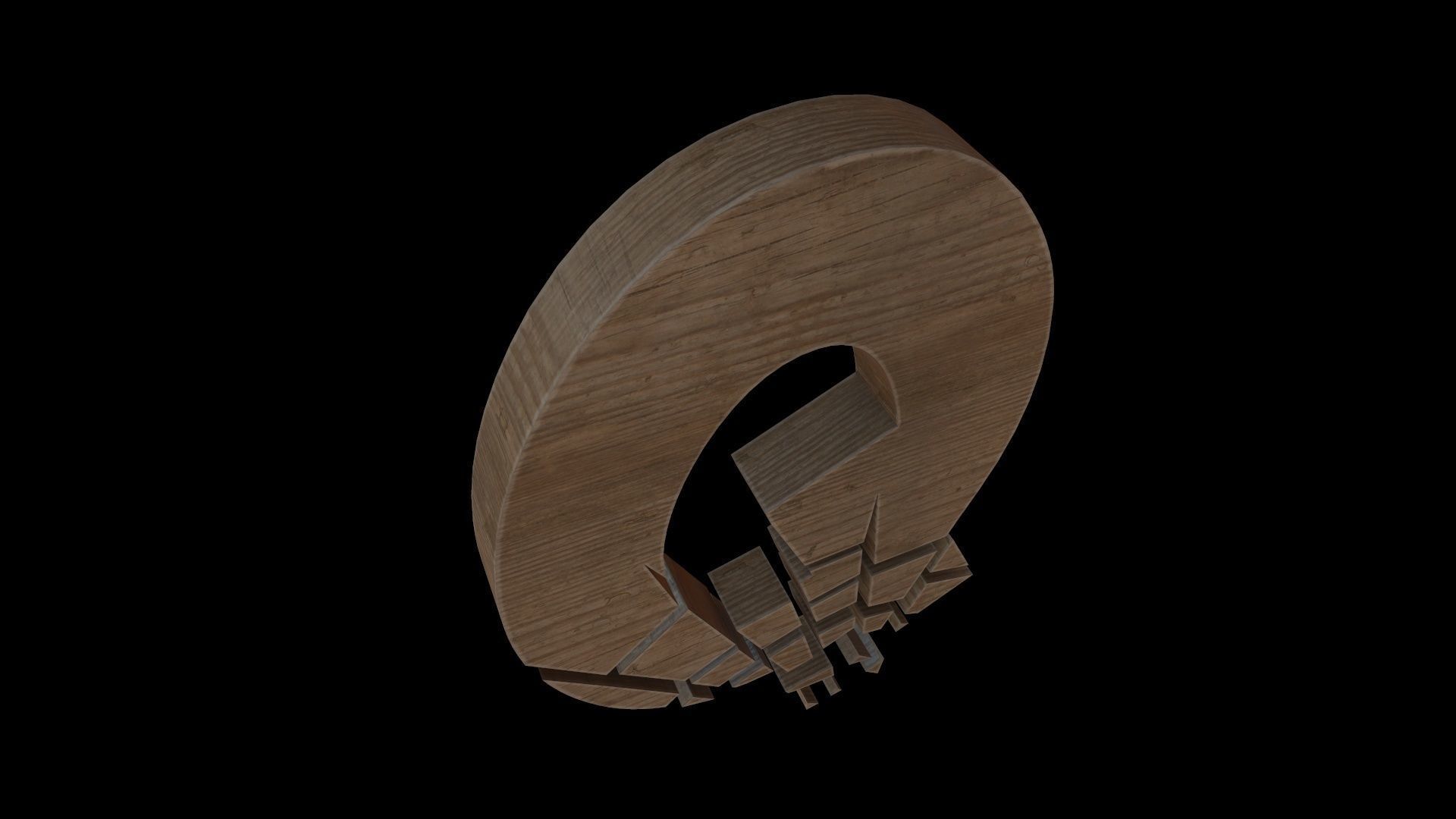 FONT-089 Letter Q Low-poly 3D model_5