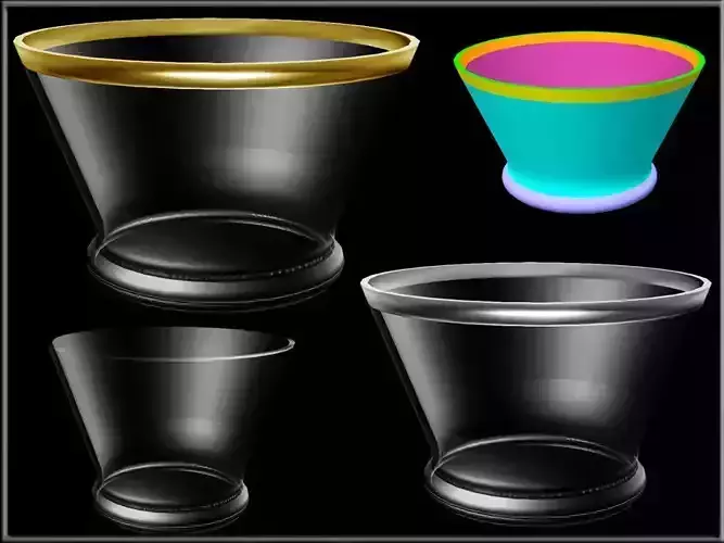 Metal Line Bowl Glass 02