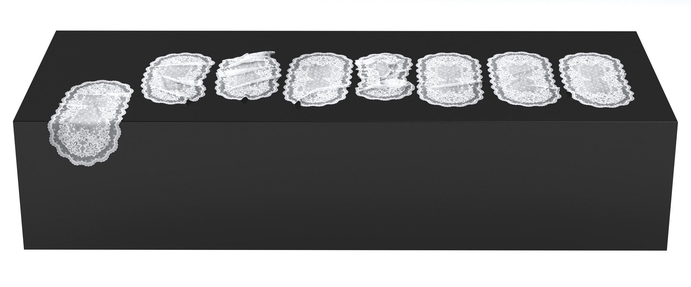 3d model lace doily set 8 items 3D model_1