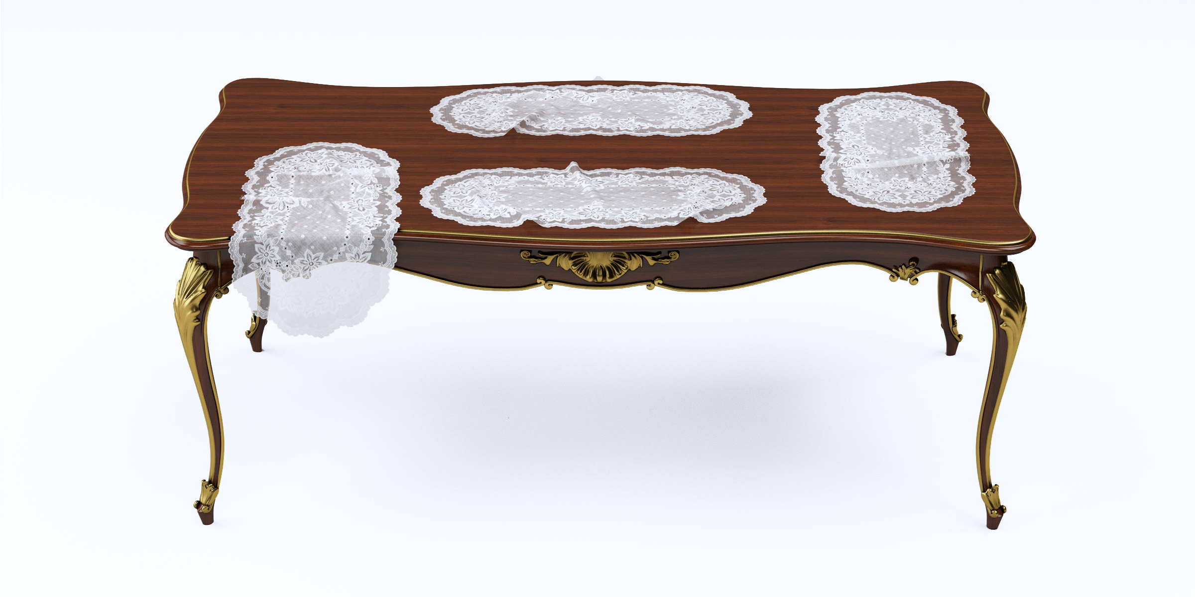 3d model lace doily set 8 items 3D model_4