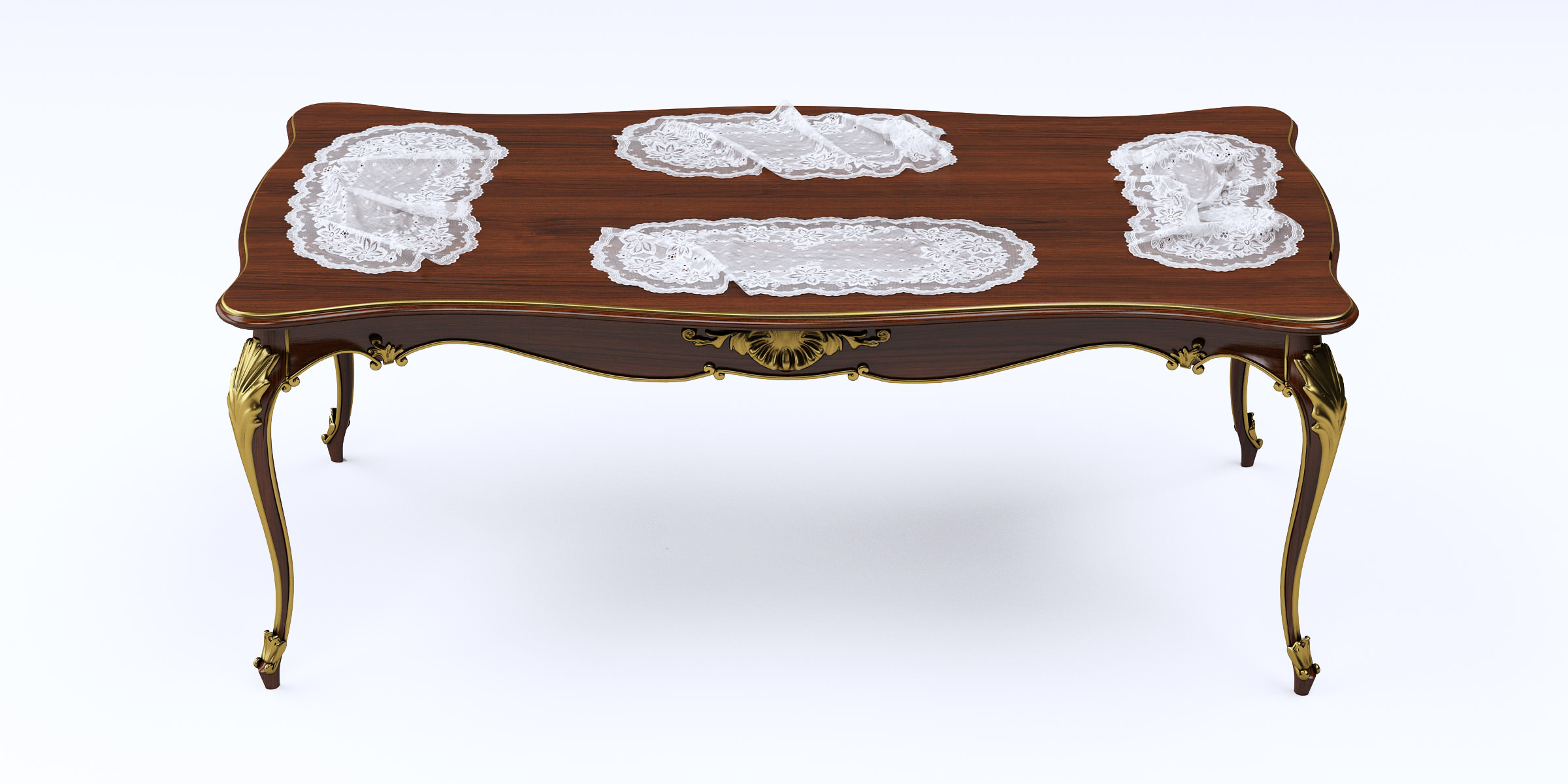 3d model lace doily set 8 items 3D model_5