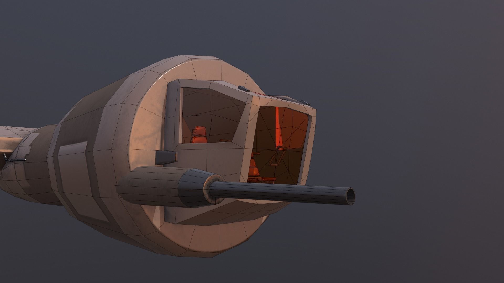 Starship T star wars fighter jet Low-poly 3D model_11