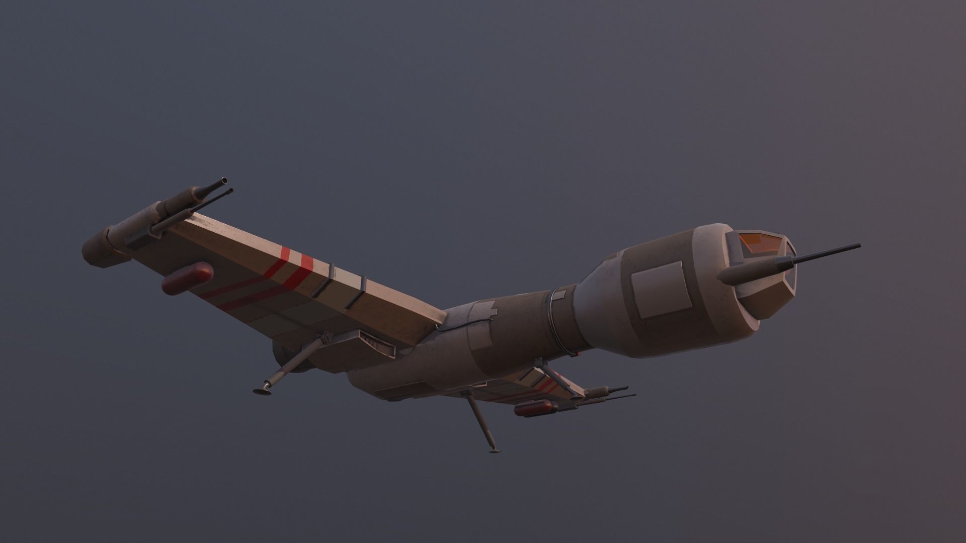 Starship T star wars fighter jet Low-poly 3D model_4