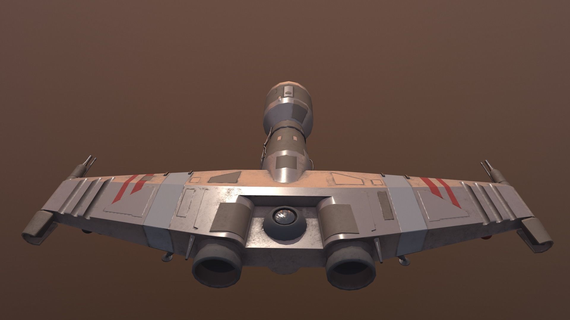 Starship T star wars fighter jet Low-poly 3D model_8