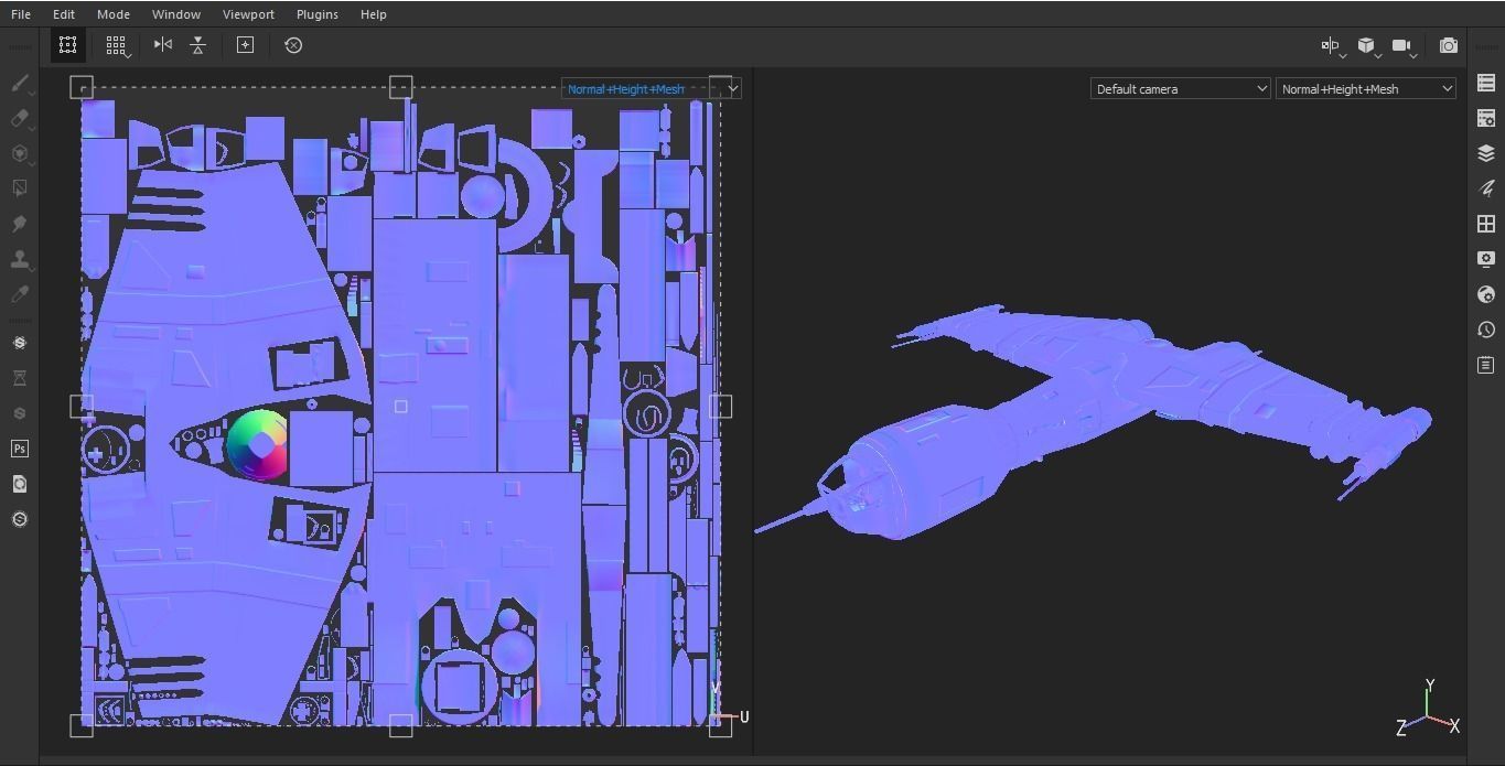 Starship T star wars fighter jet Low-poly 3D model_14