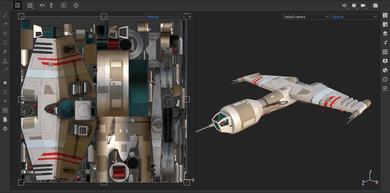 Starship T star wars fighter jet Low-poly 3D model_18