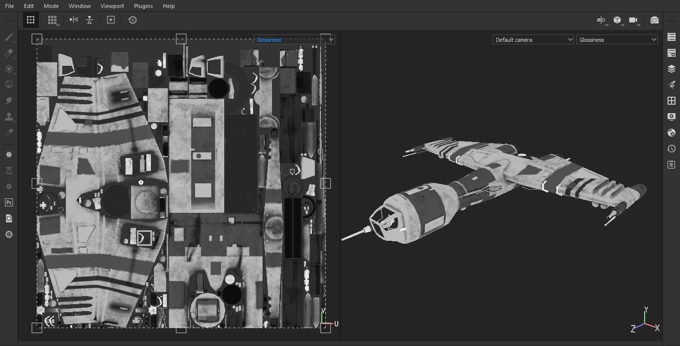 Starship T star wars fighter jet Low-poly 3D model_16