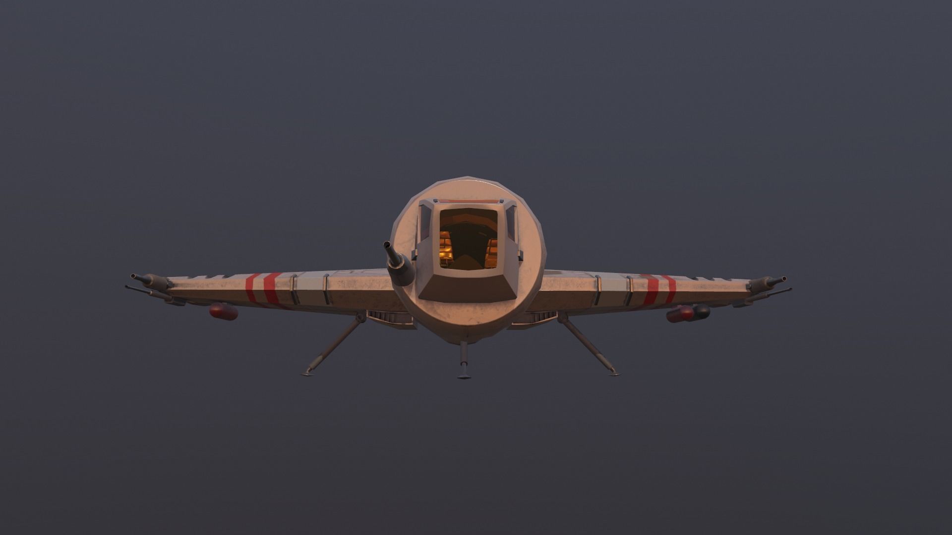 Starship T star wars fighter jet Low-poly 3D model_3