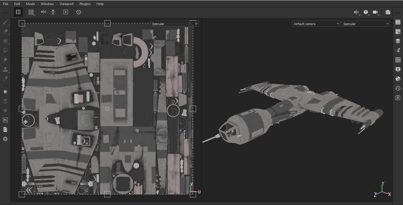 Starship T star wars fighter jet Low-poly 3D model_15