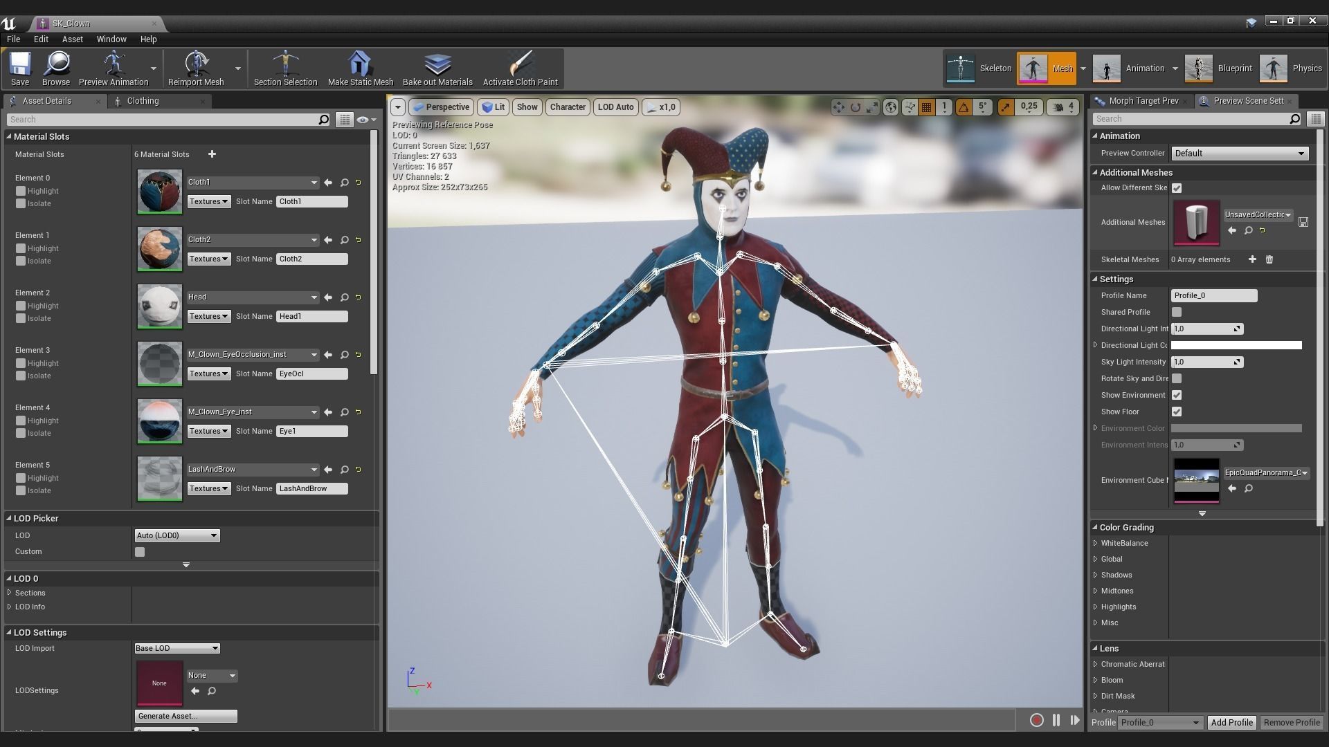 Clown Low-poly 3D model_9
