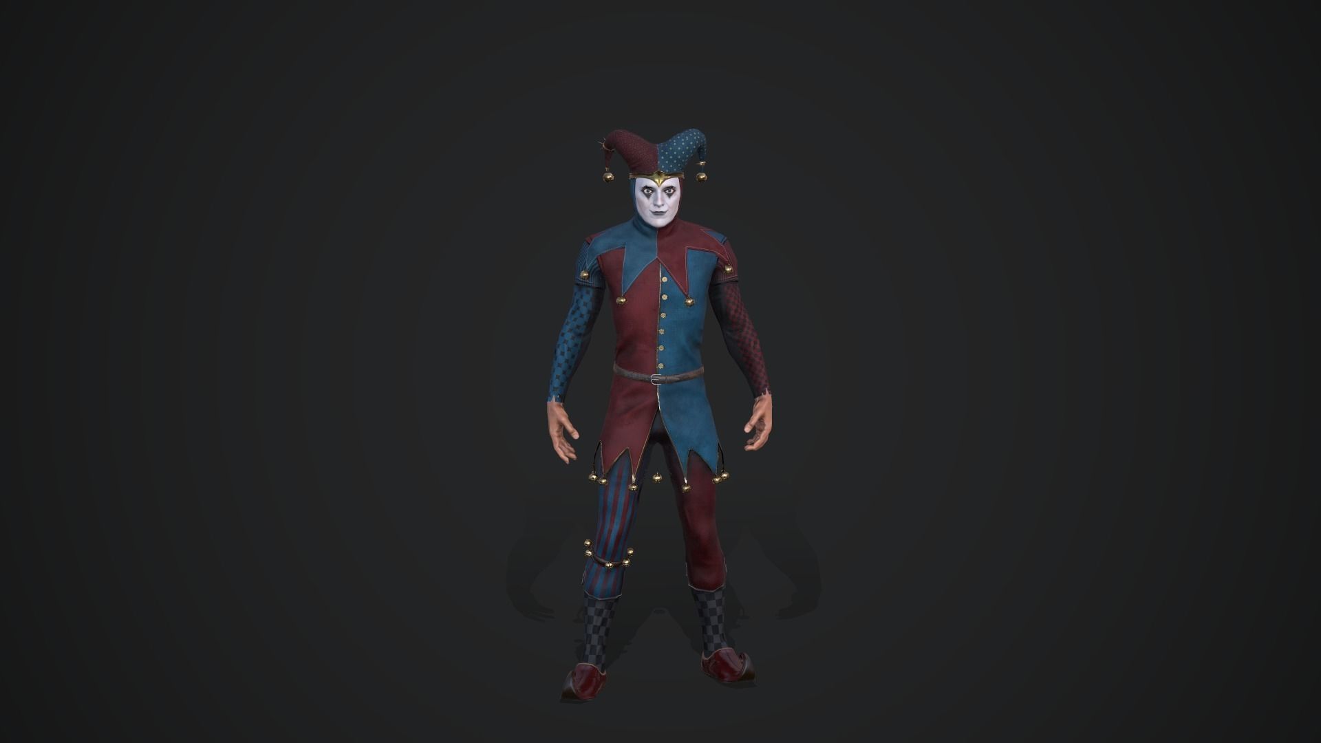Clown Low-poly 3D model_3