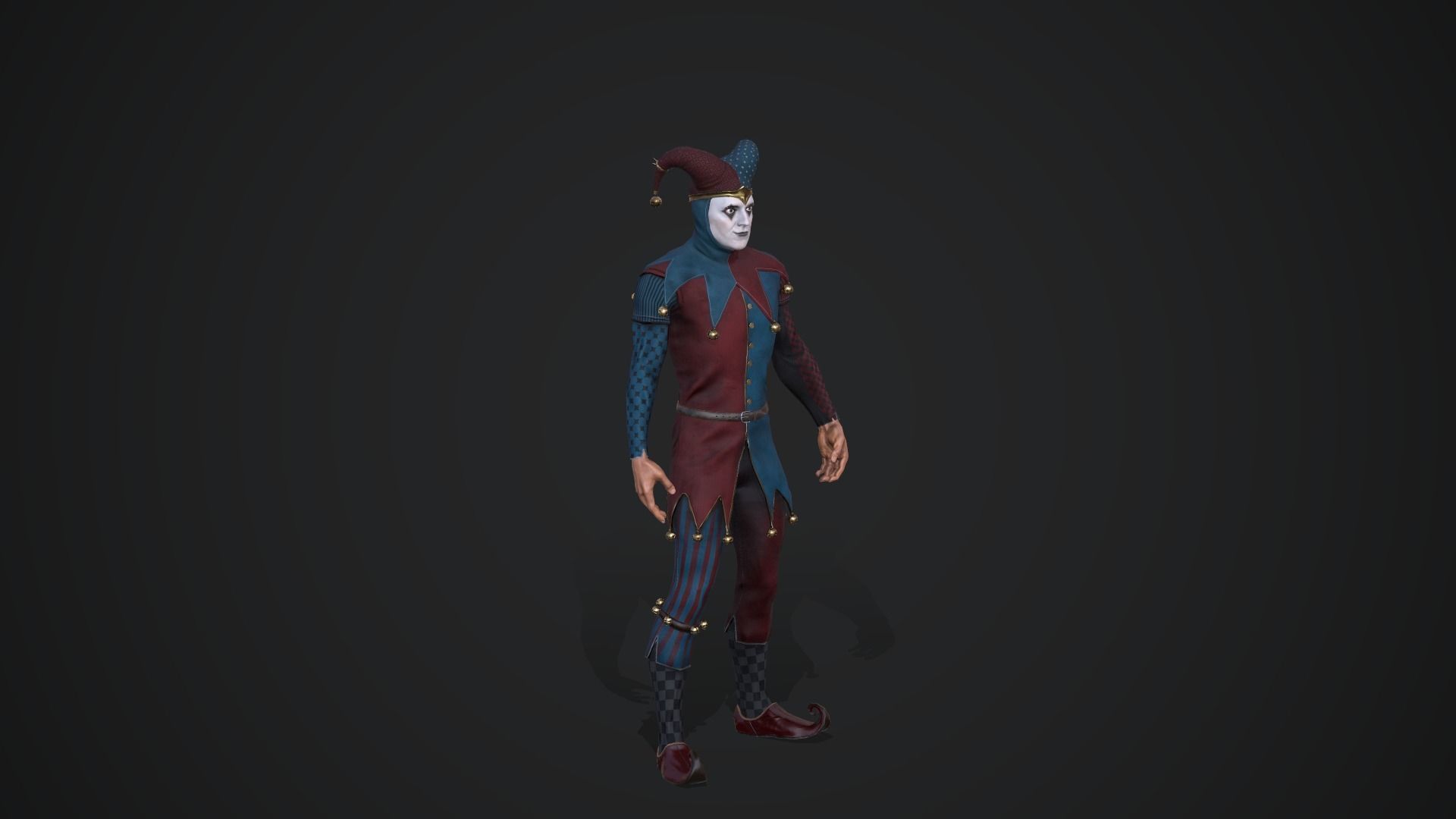 Clown Low-poly 3D model_2