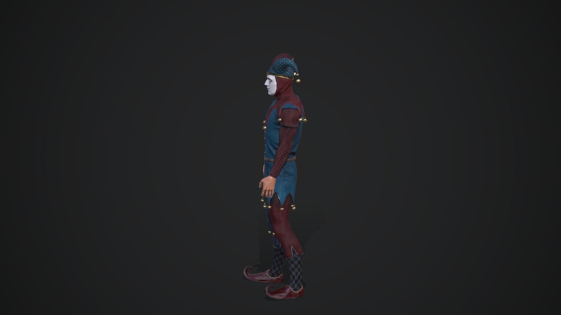Clown Low-poly 3D model_4
