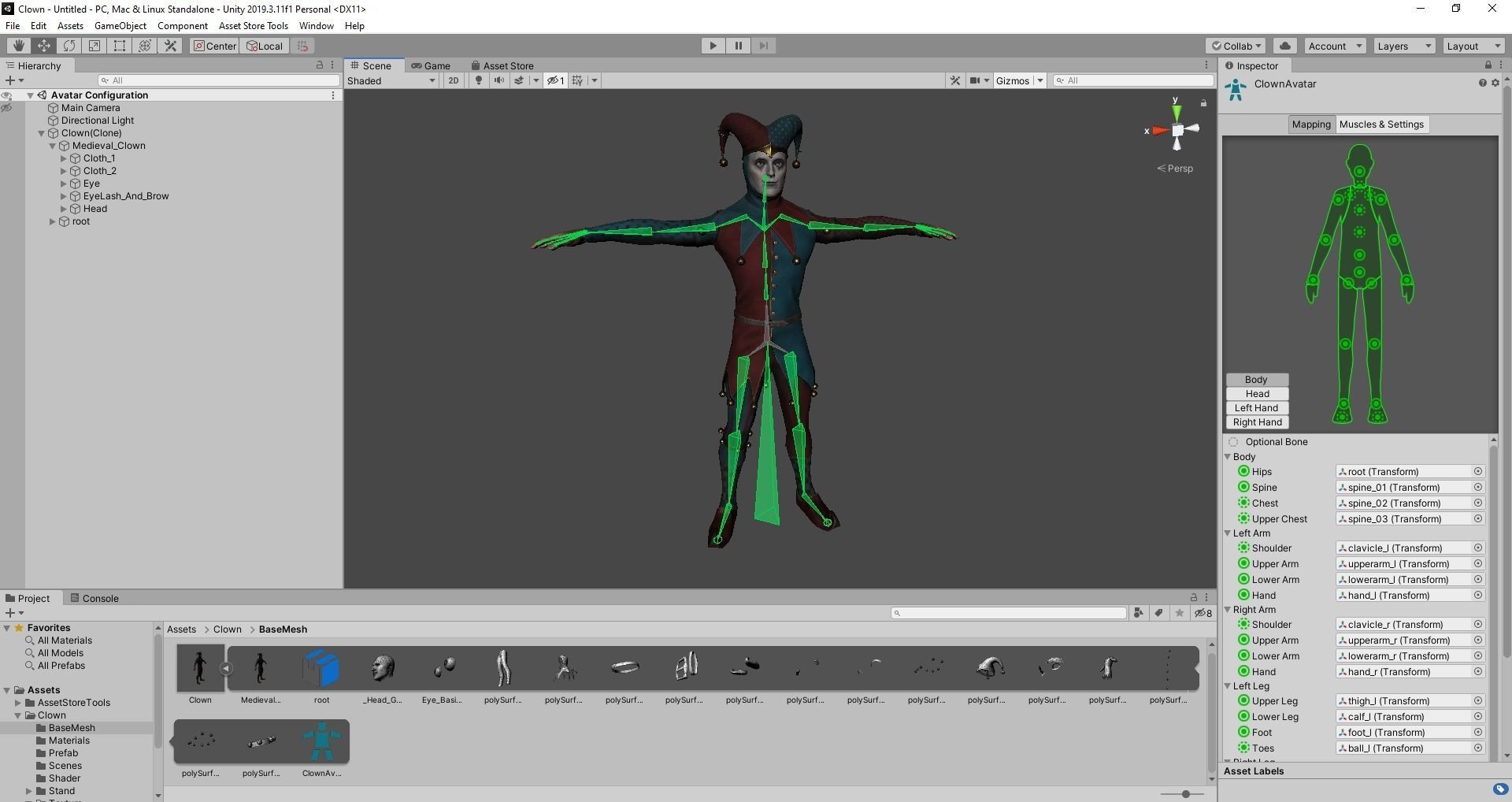 Clown Low-poly 3D model_10