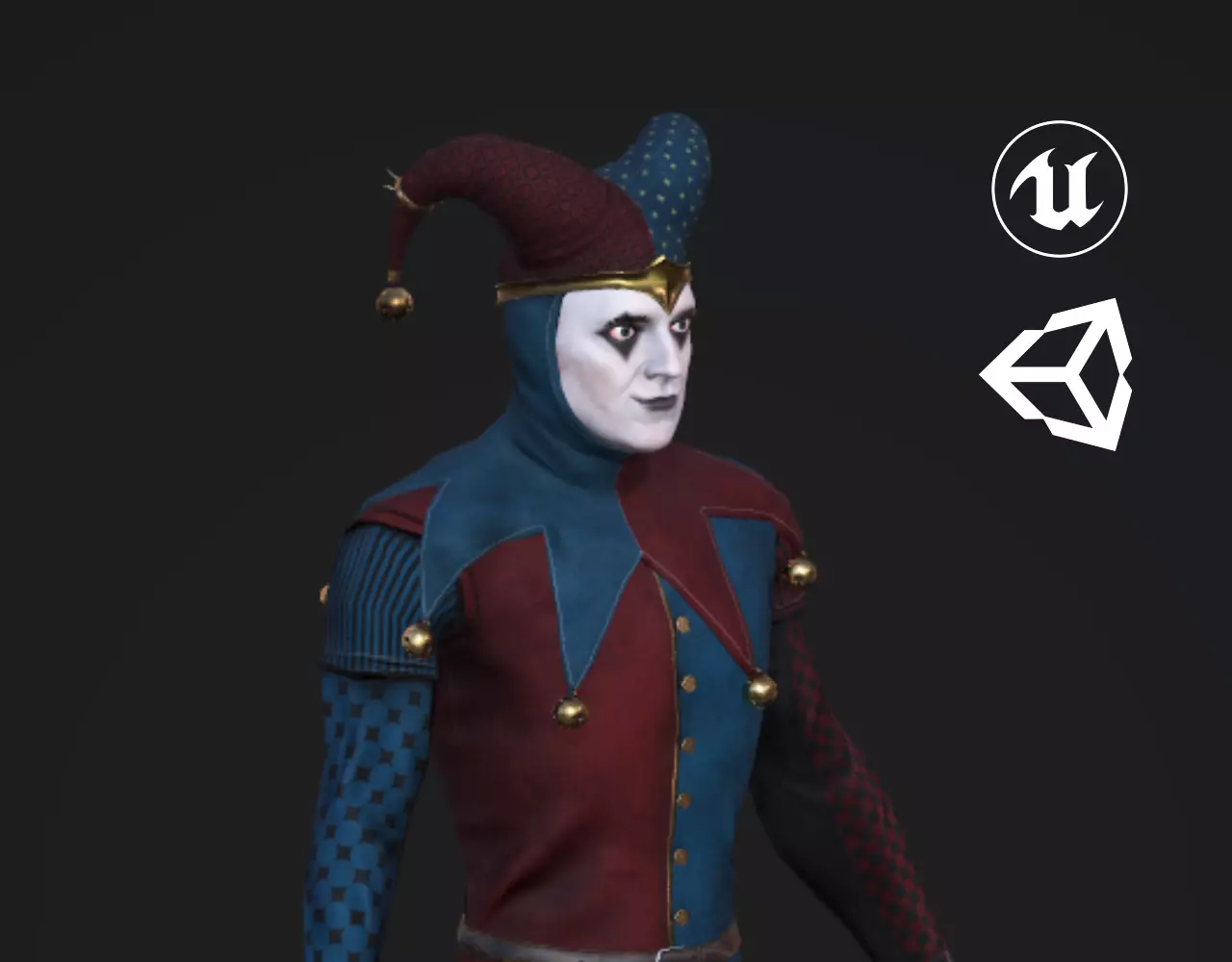 Clown Low-poly 3D model_0