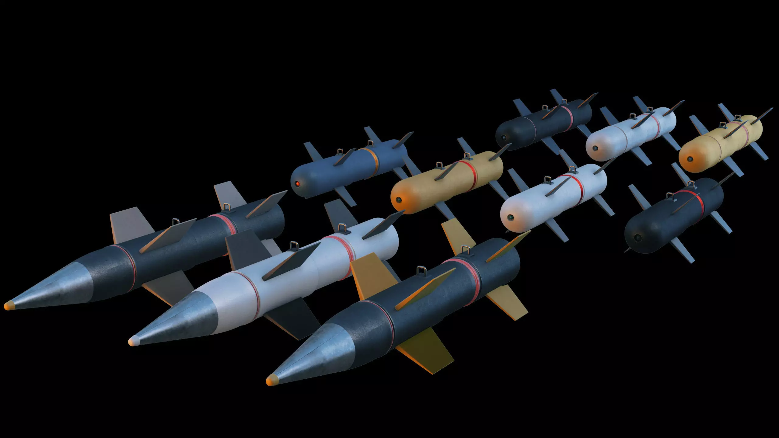 Missile 3d model Low-poly 3D model_0