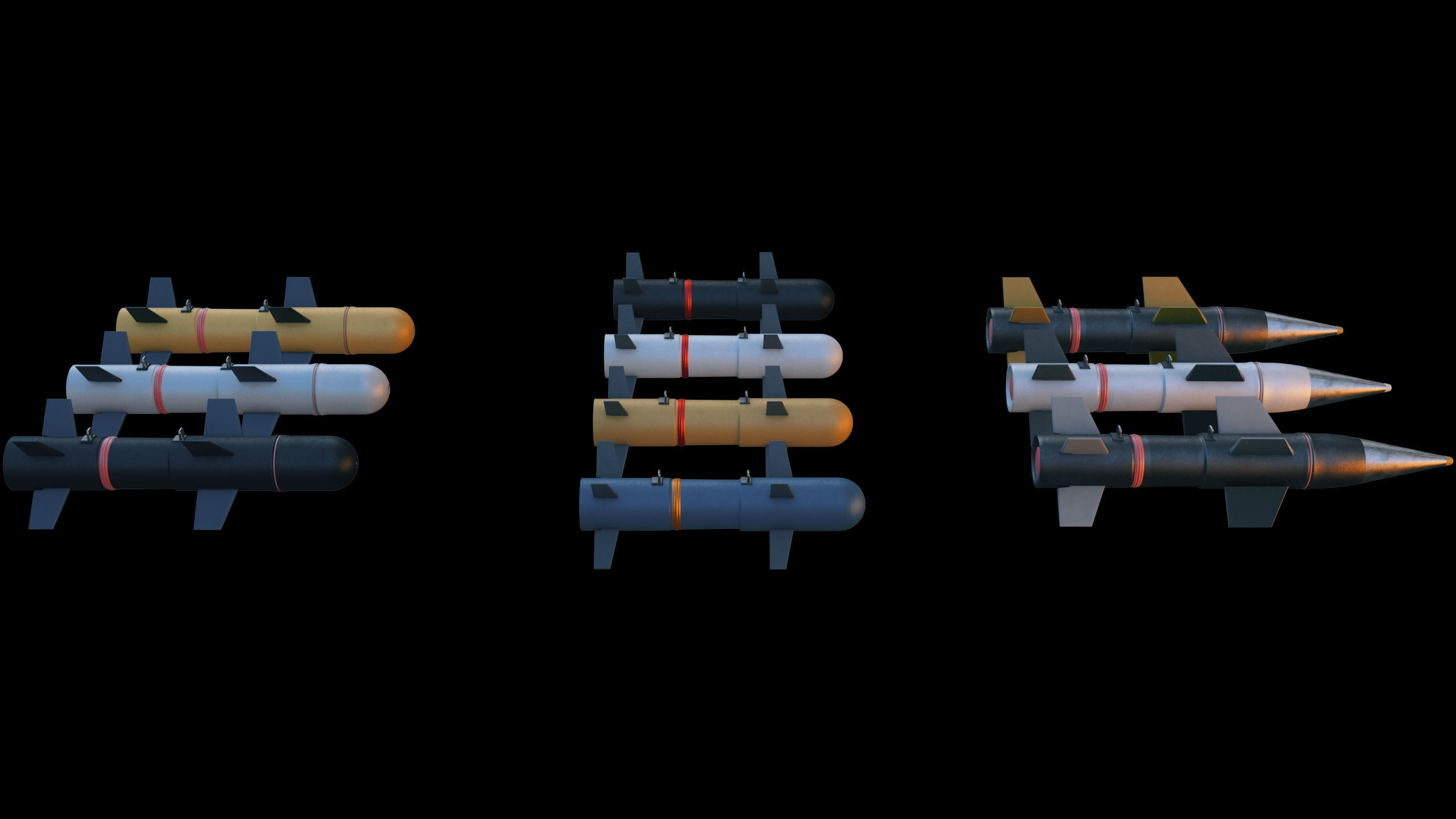 Missile 3d model Low-poly 3D model_5
