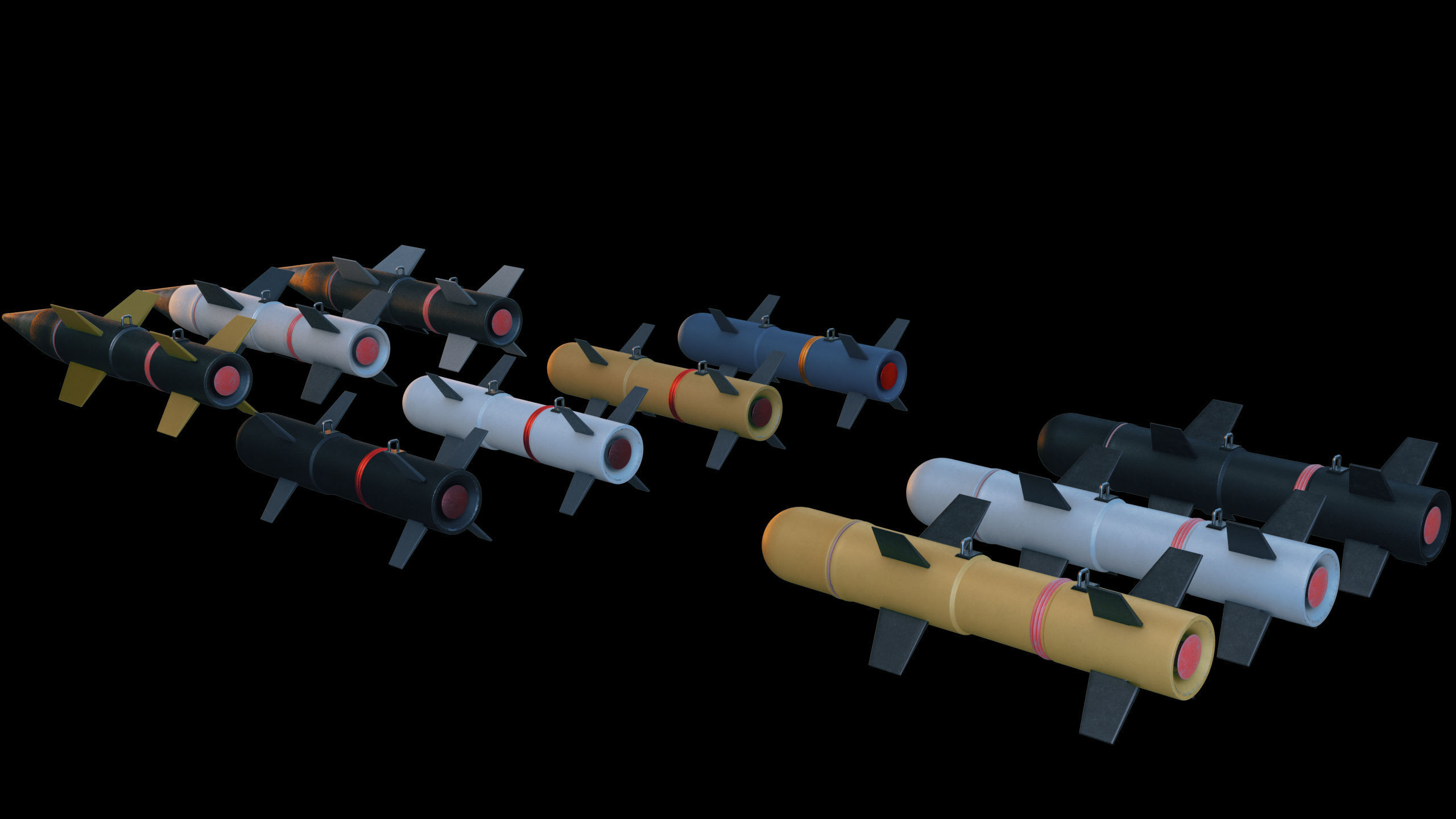 Missile 3d model Low-poly 3D model_6