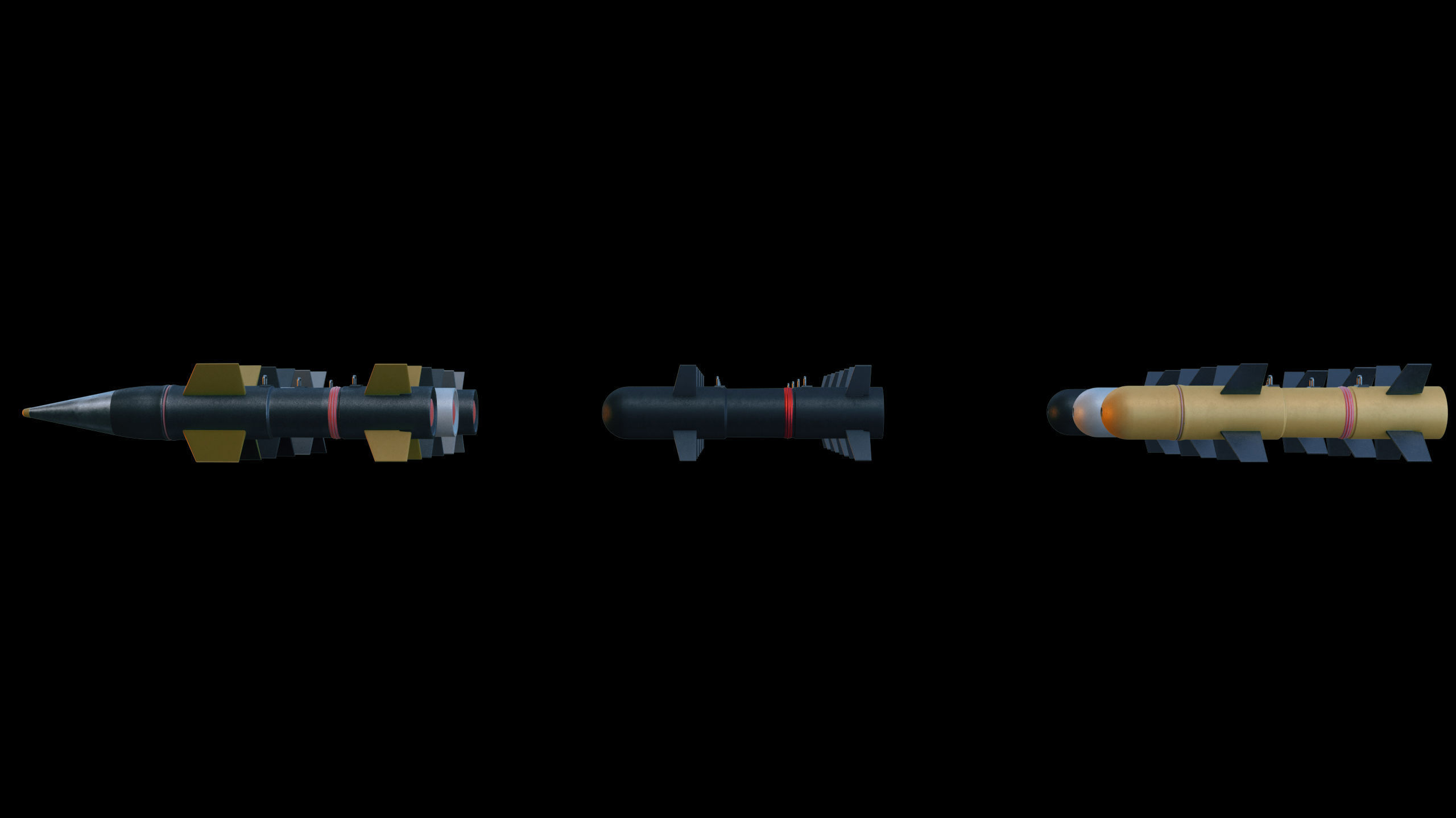 Missile 3d model Low-poly 3D model_8