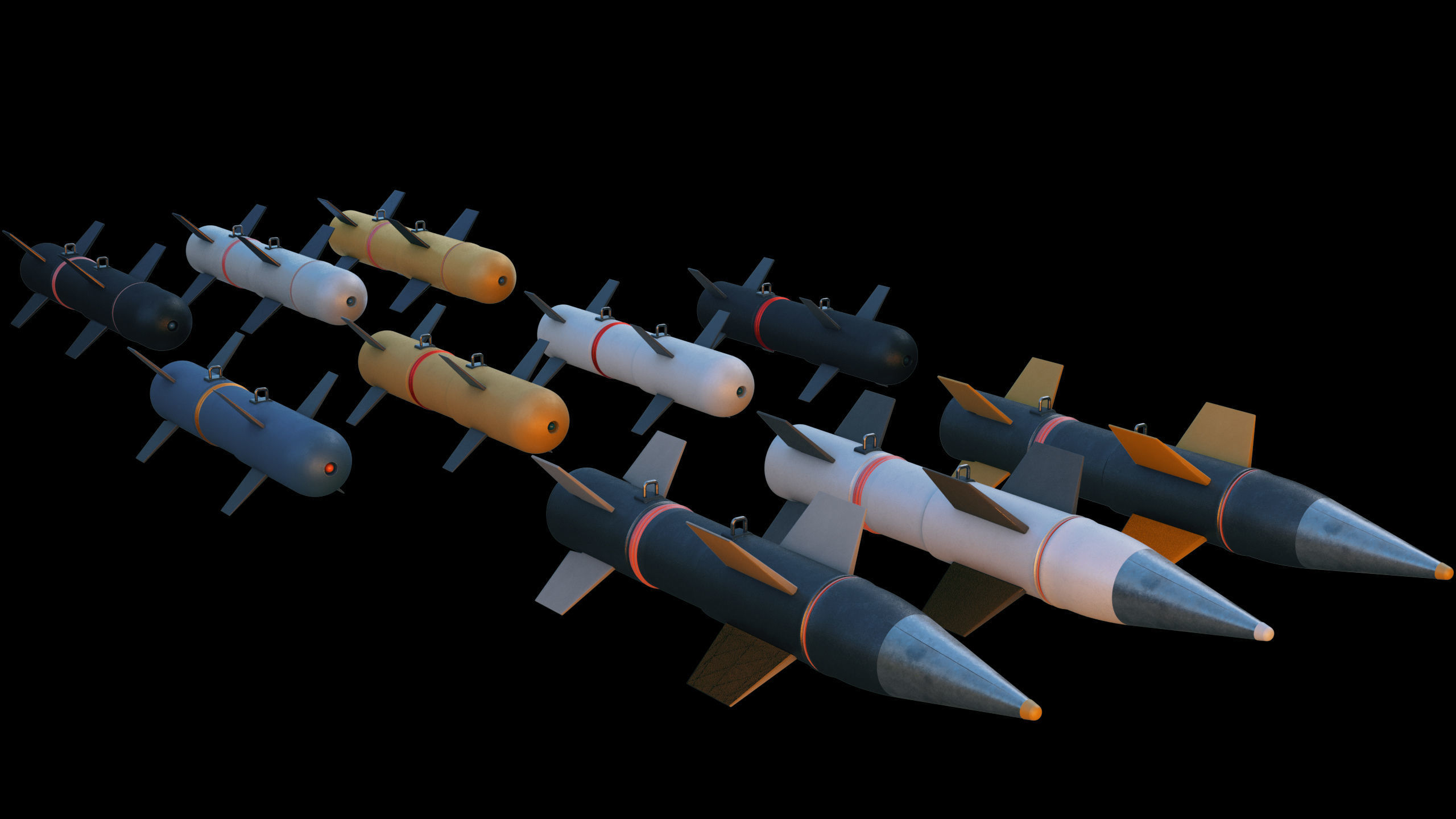 Missile 3d model Low-poly 3D model_4