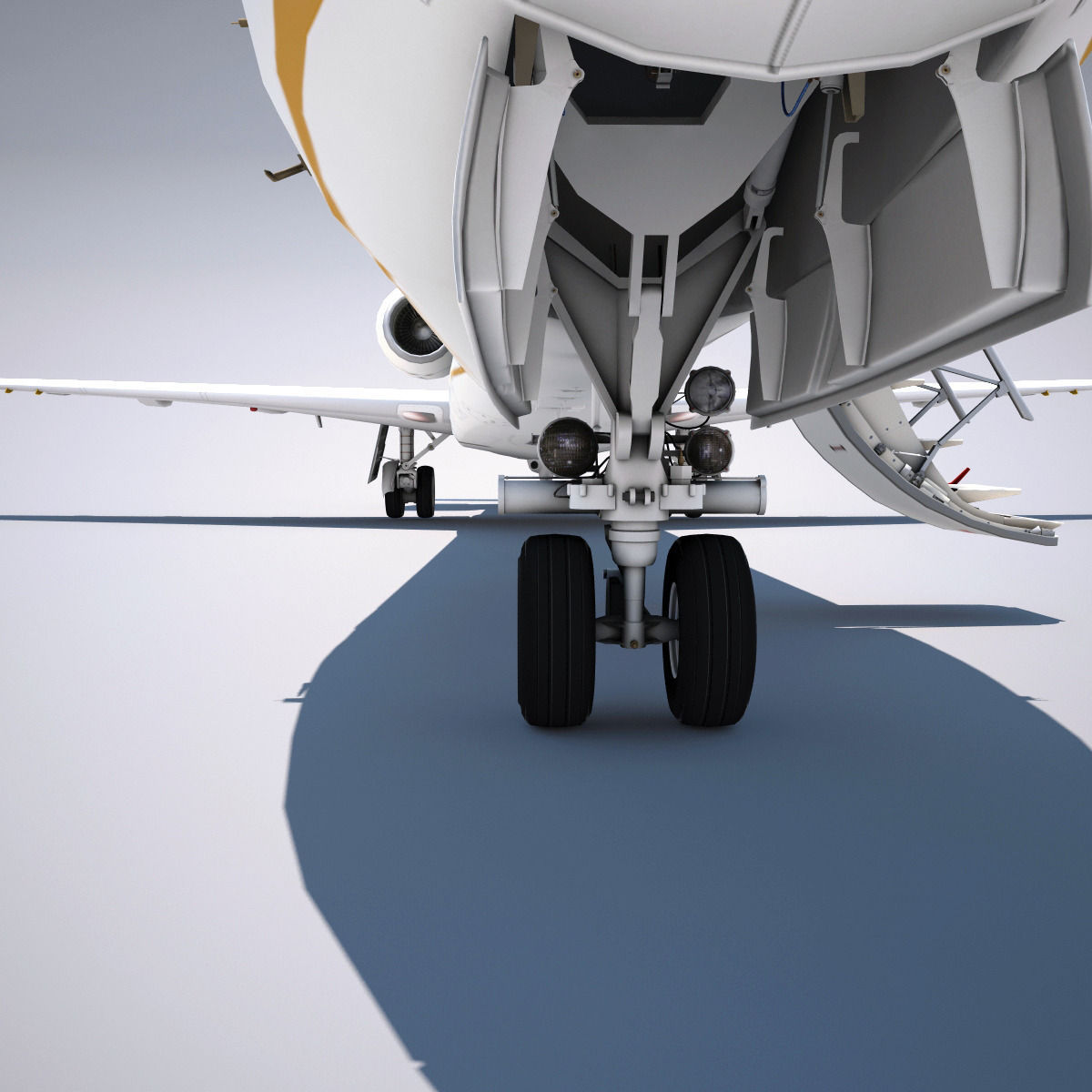 Embraer 145  Low-poly 3D model_8