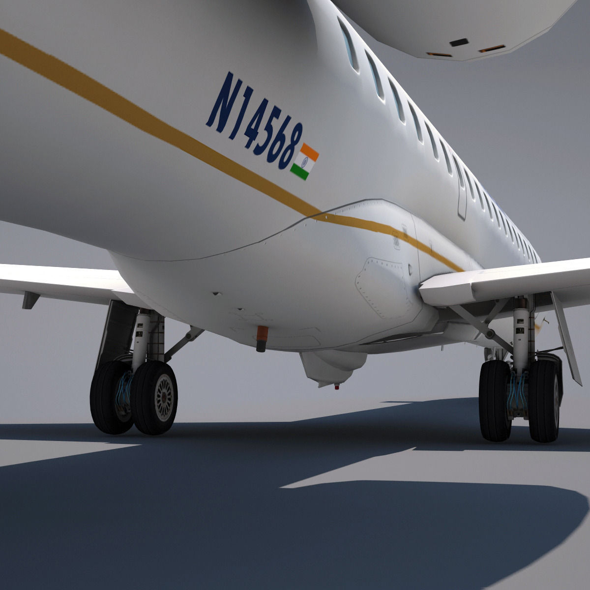 Embraer 145  Low-poly 3D model_3