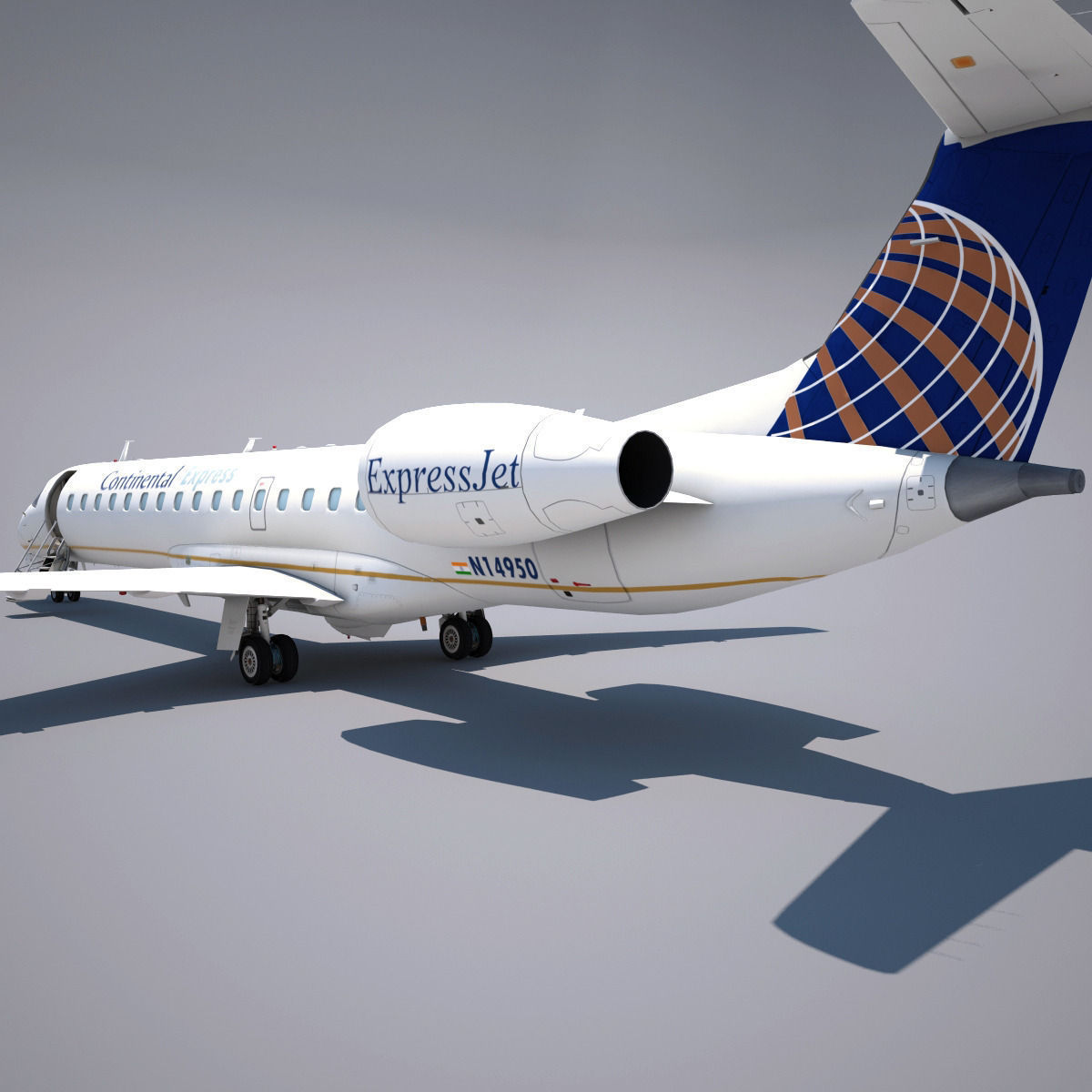 Embraer 145  Low-poly 3D model_7
