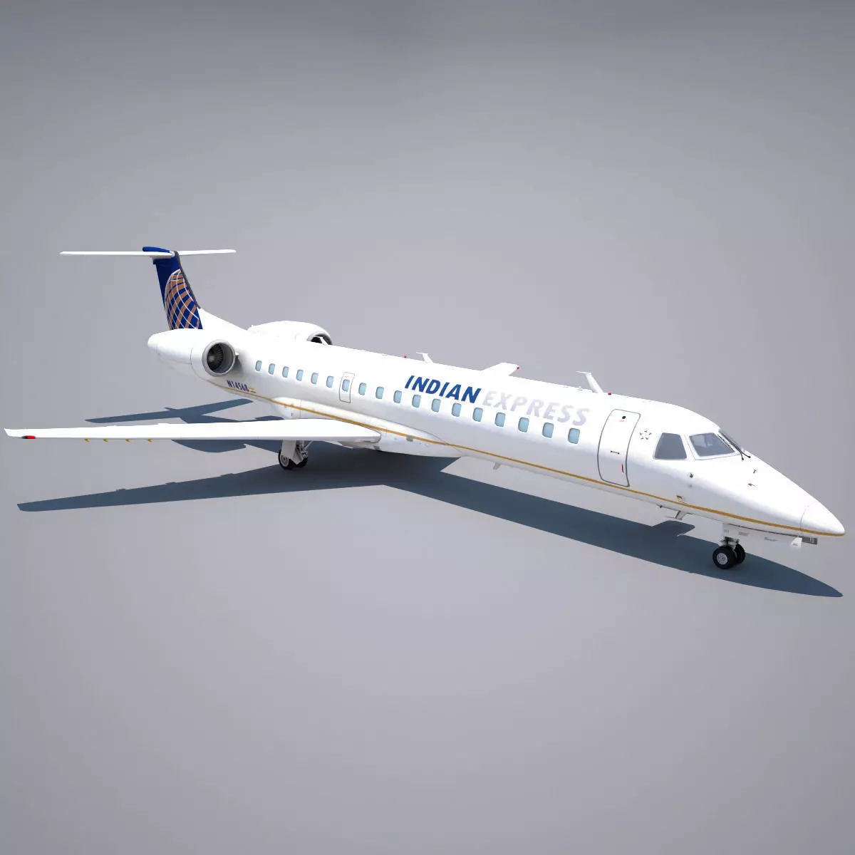 Embraer 145  Low-poly 3D model_0