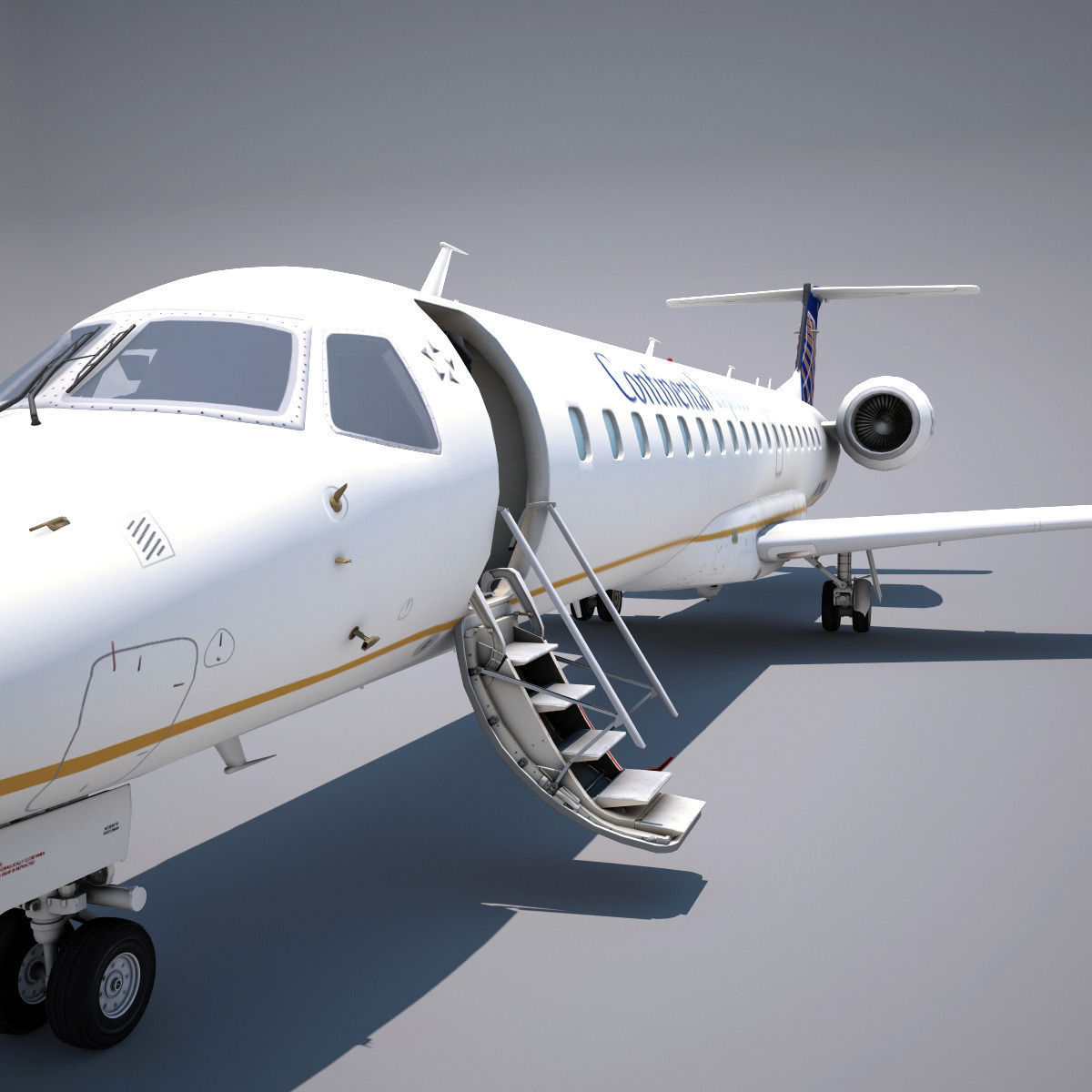 Embraer 145  Low-poly 3D model_4