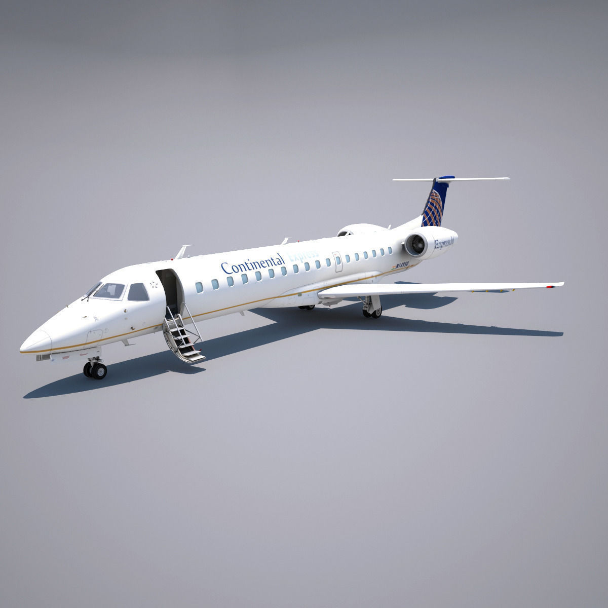 Embraer 145  Low-poly 3D model_2