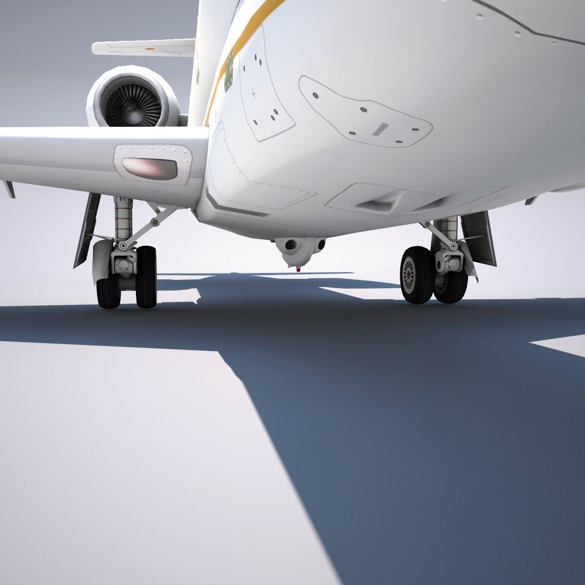 Embraer 145  Low-poly 3D model_5