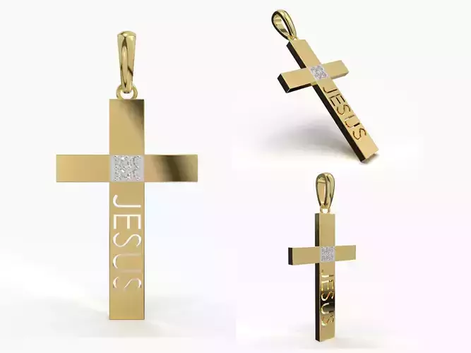 JESUS CROSS DIAMOND PENDANT